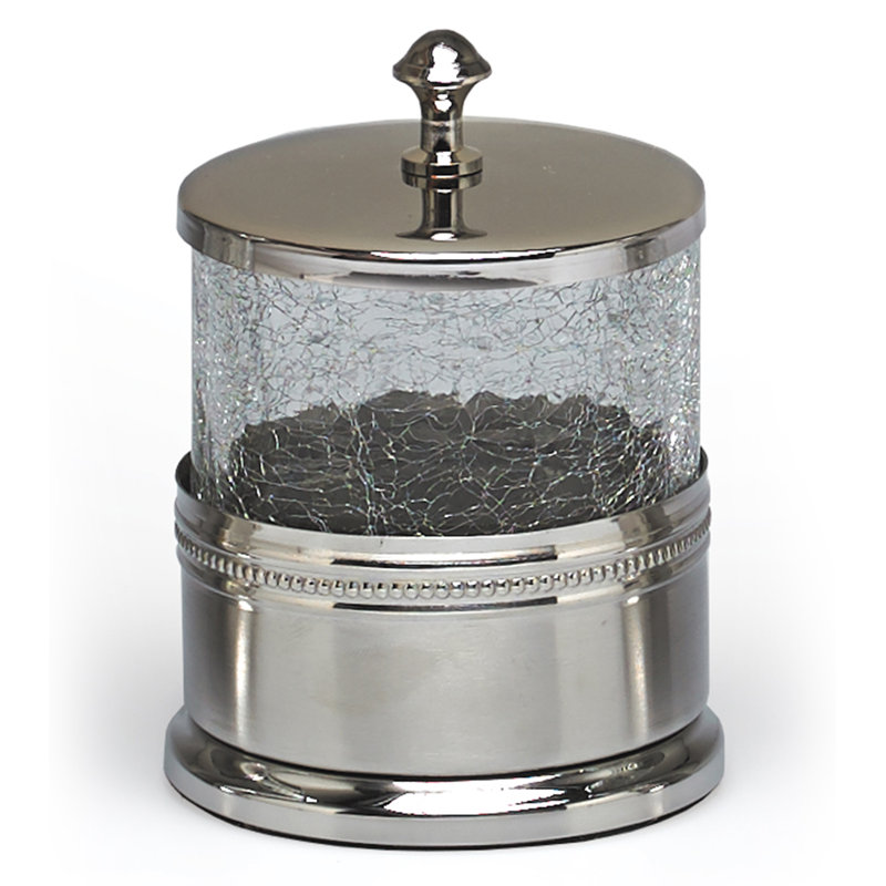 Breakwater Bay Benning Crackle Glass Bathroom Storage Container